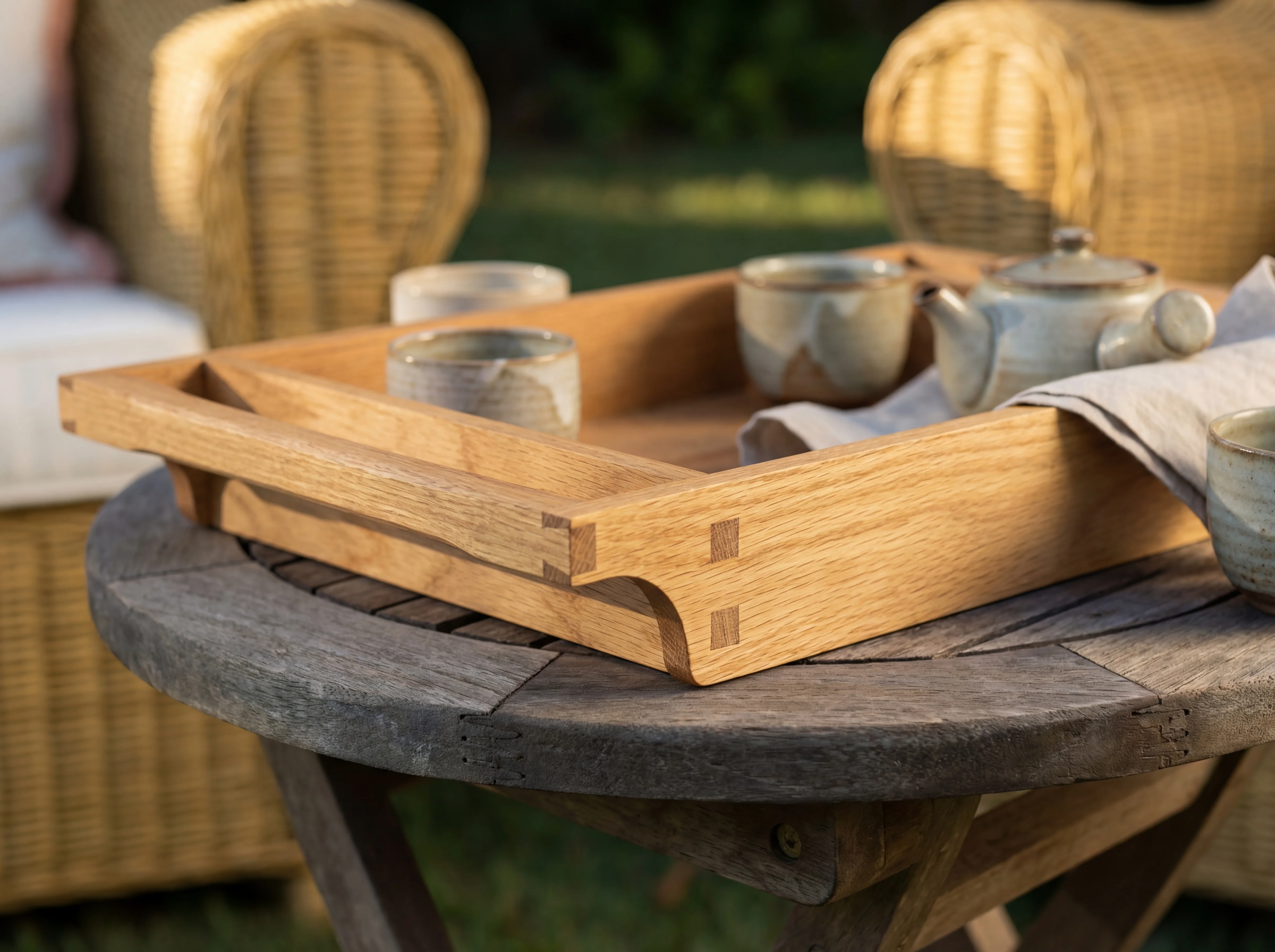 Tea Tray Set - European Oak · Dovetailed