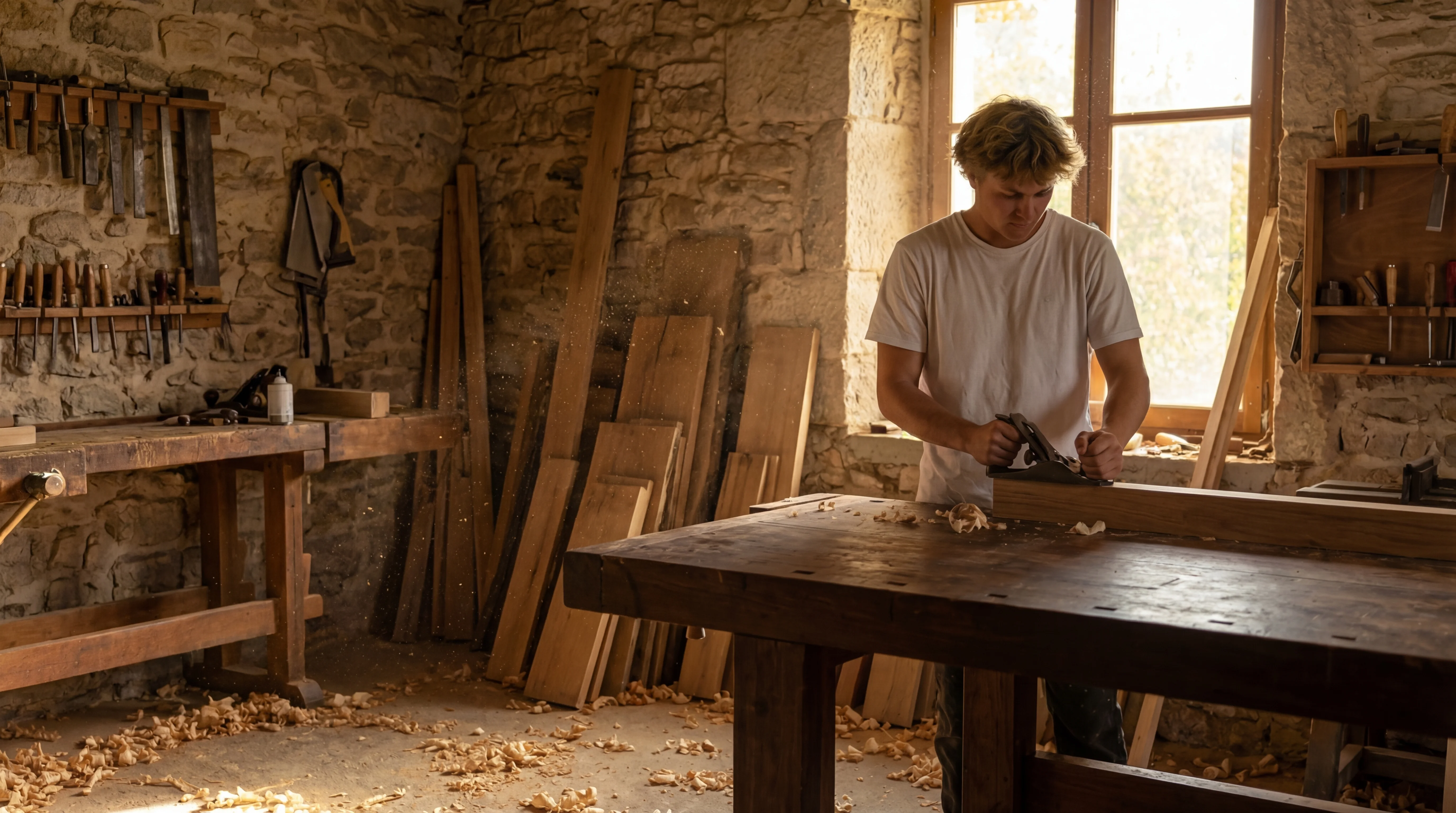 Craftsman at work in the atelier